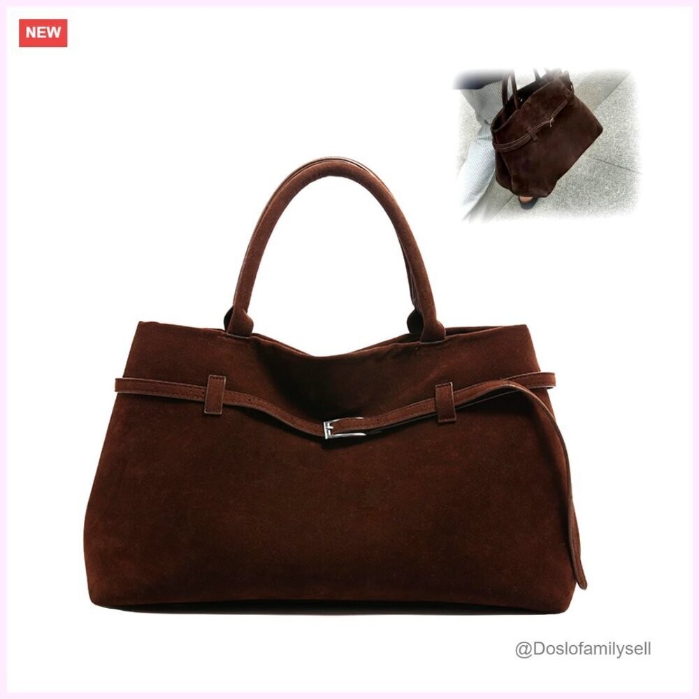 Faux Suede Hobo Bag Slouchy Tote Vintage Shoulder Satchel Large Handbag
